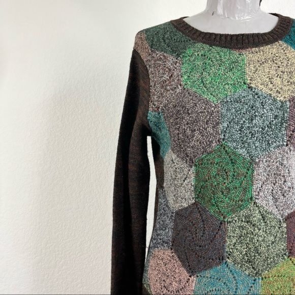 VTG Kenzo Afghan Honeycomb Knit Sweater Top